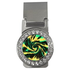 Swirl Black Yellow Green Money Clips (cz)  by BrightVibesDesign