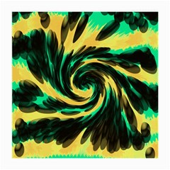 Swirl Black Yellow Green Medium Glasses Cloth (2-side) by BrightVibesDesign