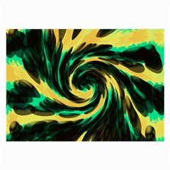 Swirl Black Yellow Green Large Glasses Cloth (2-side) by BrightVibesDesign