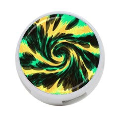 Swirl Black Yellow Green 4-port Usb Hub (one Side) by BrightVibesDesign