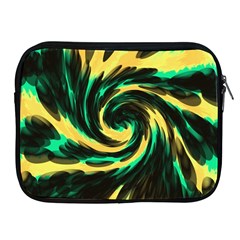 Swirl Black Yellow Green Apple Ipad 2/3/4 Zipper Cases by BrightVibesDesign