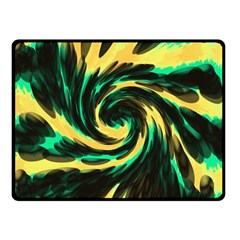 Swirl Black Yellow Green Double Sided Fleece Blanket (small)  by BrightVibesDesign