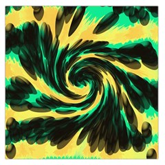 Swirl Black Yellow Green Large Satin Scarf (square) by BrightVibesDesign