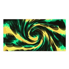 Swirl Black Yellow Green Satin Shawl by BrightVibesDesign