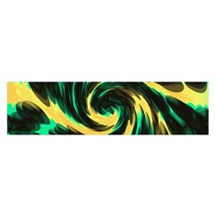 Swirl Black Yellow Green Satin Scarf (oblong) by BrightVibesDesign