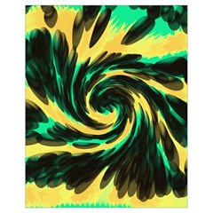 Swirl Black Yellow Green Drawstring Bag (small)