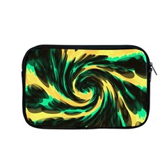 Swirl Black Yellow Green Apple Macbook Pro 13  Zipper Case by BrightVibesDesign