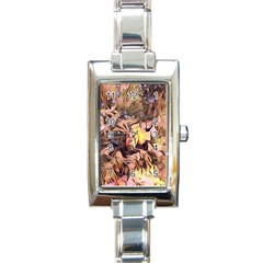 Spring Flowers Rectangle Italian Charm Watch