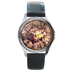 Spring Flowers Round Metal Watch