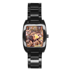 Spring Flowers Stainless Steel Barrel Watch