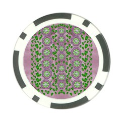 Ivy And  Holm Oak With Fantasy Meditative Orchid Flowers Poker Chip Card Guard by pepitasart