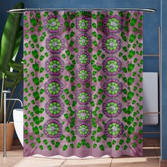 Ivy And  Holm Oak With Fantasy Meditative Orchid Flowers Shower Curtain 60  X 72  (medium)  by pepitasart