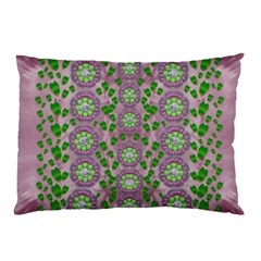 Ivy And  Holm Oak With Fantasy Meditative Orchid Flowers Pillow Case (two Sides) by pepitasart