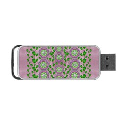 Ivy And  Holm Oak With Fantasy Meditative Orchid Flowers Portable Usb Flash (one Side) by pepitasart