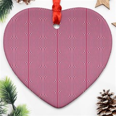 Mod Twist Stripes Red And White Ornament (heart) by BrightVibesDesign