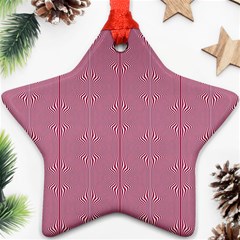 Mod Twist Stripes Red And White Ornament (star) by BrightVibesDesign