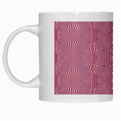 Mod Twist Stripes Red And White White Mugs by BrightVibesDesign