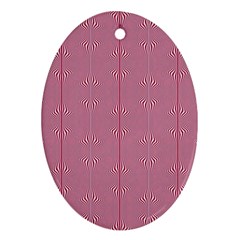 Mod Twist Stripes Red And White Oval Ornament (two Sides) by BrightVibesDesign