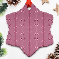 Mod Twist Stripes Red And White Ornament (snowflake) by BrightVibesDesign