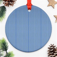 Mod Twist Stripes Blue And White Ornament (round) by BrightVibesDesign