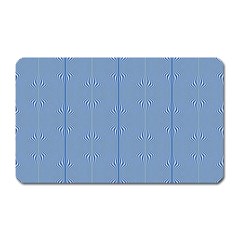 Mod Twist Stripes Blue And White Magnet (rectangular) by BrightVibesDesign