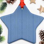 Mod Twist Stripes Blue And White Star Ornament (Two Sides) Front