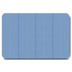 Mod Twist Stripes Blue And White Large Doormat  by BrightVibesDesign