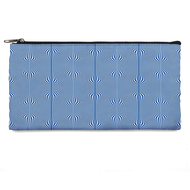 Mod Twist Stripes Blue And White Pencil Cases