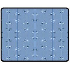 Mod Twist Stripes Blue And White Fleece Blanket (medium)  by BrightVibesDesign