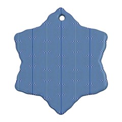 Mod Twist Stripes Blue And White Snowflake Ornament (two Sides) by BrightVibesDesign