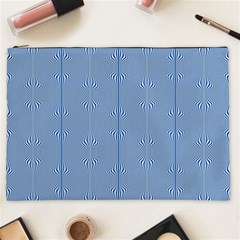 Mod Twist Stripes Blue And White Cosmetic Bag (xxl)  by BrightVibesDesign