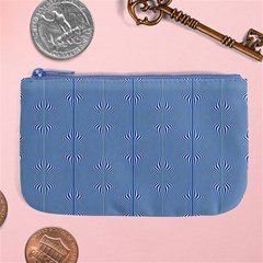 Mod Twist Stripes Blue And White Large Coin Purse by BrightVibesDesign