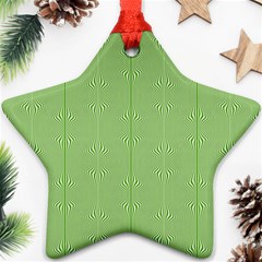 Mod Twist Stripes Green And White Ornament (star) by BrightVibesDesign