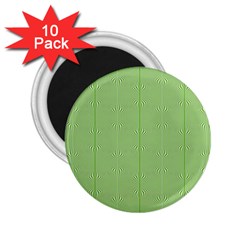 Mod Twist Stripes Green And White 2 25  Magnets (10 Pack)  by BrightVibesDesign