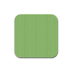 Mod Twist Stripes Green And White Rubber Square Coaster (4 Pack)  by BrightVibesDesign