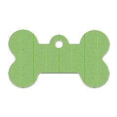 Mod Twist Stripes Green And White Dog Tag Bone (one Side) by BrightVibesDesign