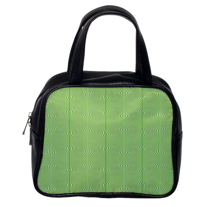 Mod Twist Stripes Green And White Classic Handbags (One Side)