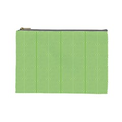 Mod Twist Stripes Green And White Cosmetic Bag (large)  by BrightVibesDesign