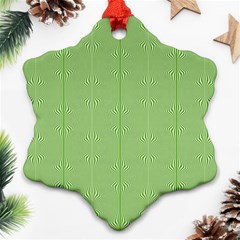 Mod Twist Stripes Green And White Ornament (snowflake) by BrightVibesDesign