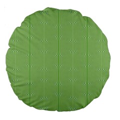 Mod Twist Stripes Green And White Large 18  Premium Round Cushions by BrightVibesDesign