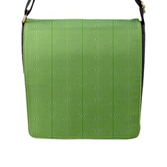 Mod Twist Stripes Green And White Flap Messenger Bag (l)  by BrightVibesDesign