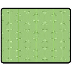 Mod Twist Stripes Green And White Double Sided Fleece Blanket (medium)  by BrightVibesDesign