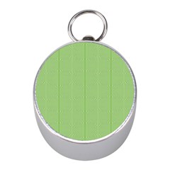 Mod Twist Stripes Green And White Mini Silver Compasses