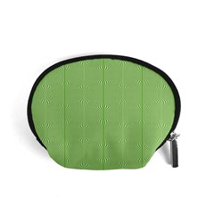 Mod Twist Stripes Green And White Accessory Pouches (small)  by BrightVibesDesign