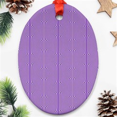 Mod Twist Stripes Purple And White Ornament (oval) by BrightVibesDesign