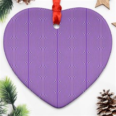 Mod Twist Stripes Purple And White Ornament (heart) by BrightVibesDesign