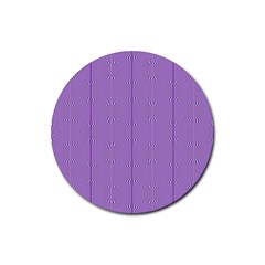 Mod Twist Stripes Purple And White Rubber Round Coaster (4 Pack)  by BrightVibesDesign