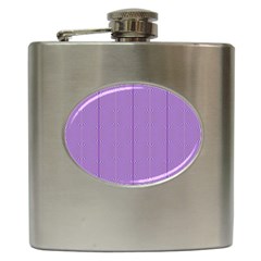 Mod Twist Stripes Purple And White Hip Flask (6 Oz) by BrightVibesDesign