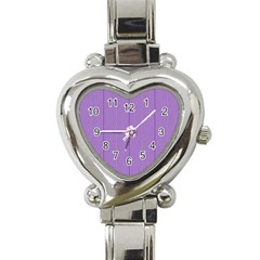 Mod Twist Stripes Purple And White Heart Italian Charm Watch by BrightVibesDesign