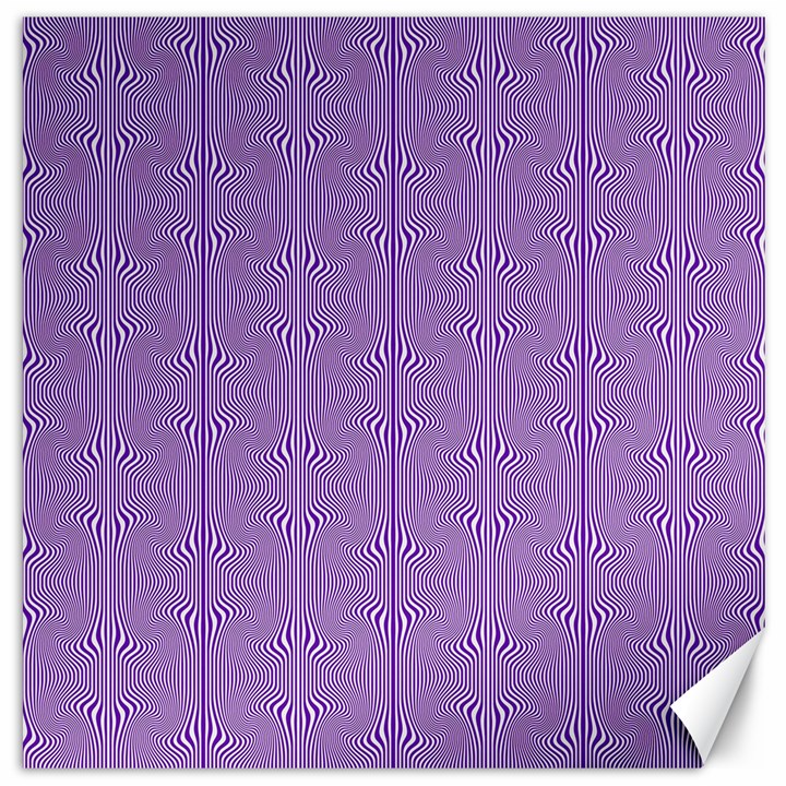 Mod Twist Stripes Purple And White Canvas 12  x 12  